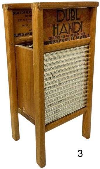 DUBL HANDI COLUMBUS WASHBOARD COMPANY DOUBLE WASHBOARD TRASH CAN image