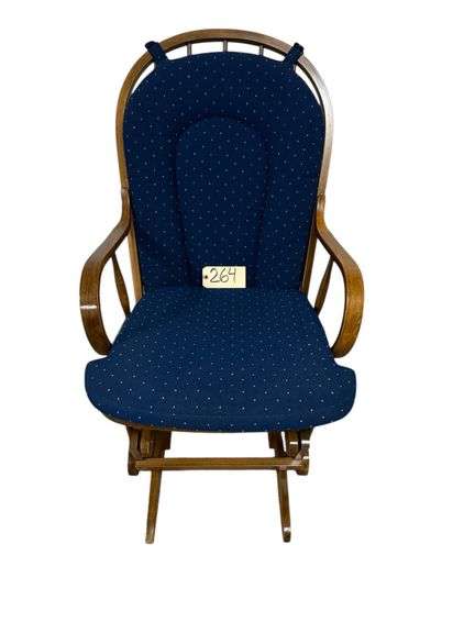 WOODEN GLIDER/ROCKER W/ SEAT CUSHION image