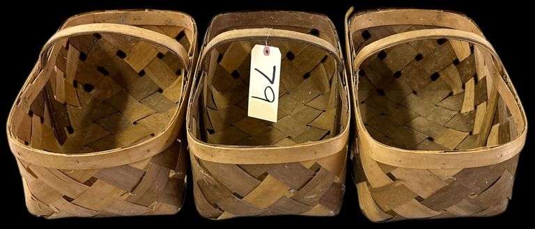 3 WOVEN BASKETS, AS IS image