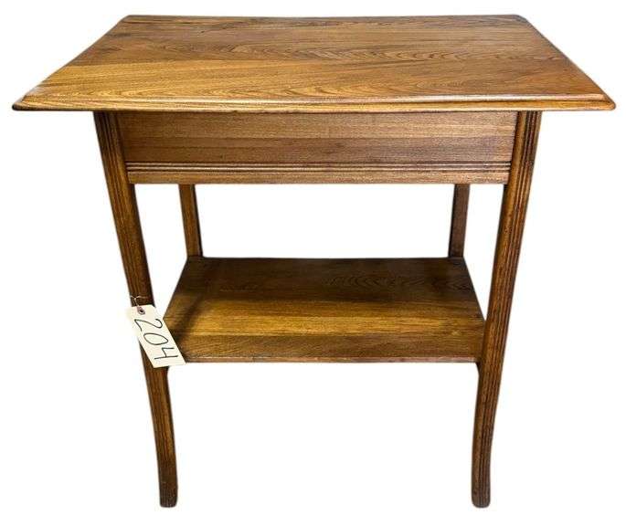 VINTAGE/ANTIQUE OAK SIDE TABLE APPROX. 29.5” HEIGHT X 29.75” WIDE X 19.5” DEEP image