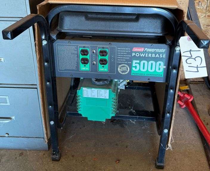 COLEMAN POWERMATE POWER BASE 5000 PORTABLE GENERATOR WITH 5 GALLON FUEL TANK image