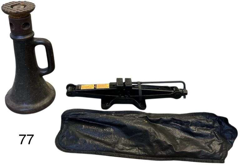 VINTAGE BADGER 1 1/2 X 10 CAST IRON SCREW JACK AND SCISSOR JACK image