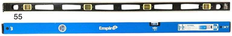 EMPIRE 48 TON 78 INCH EXTENDABLE LEVEL AND ANOTHER 48 INCH LEVEL image