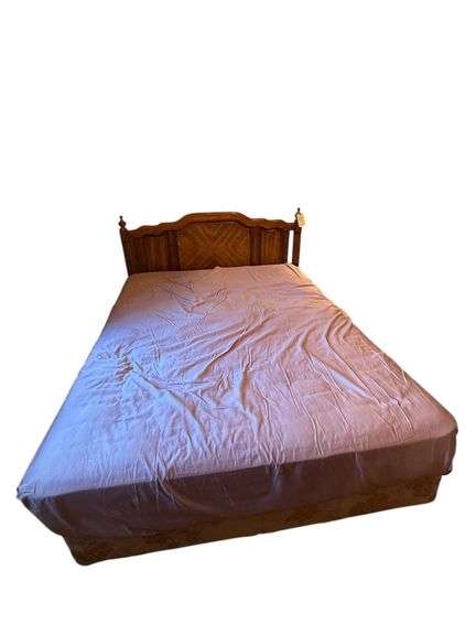 FULL SIZE BED FRAME W/ WOODEN HEADBOARD - MATCHES LOT #187 image