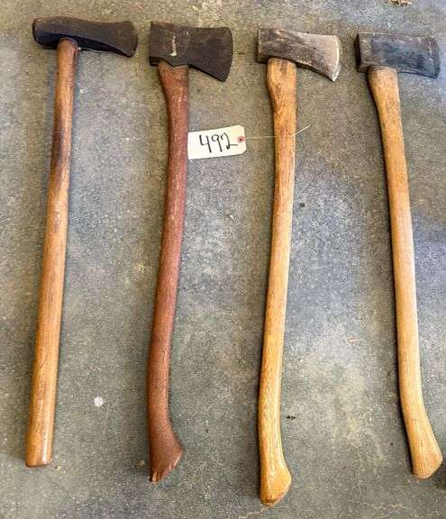 3 SINGLE BIT AXES AND A SPLITTING MAUL image