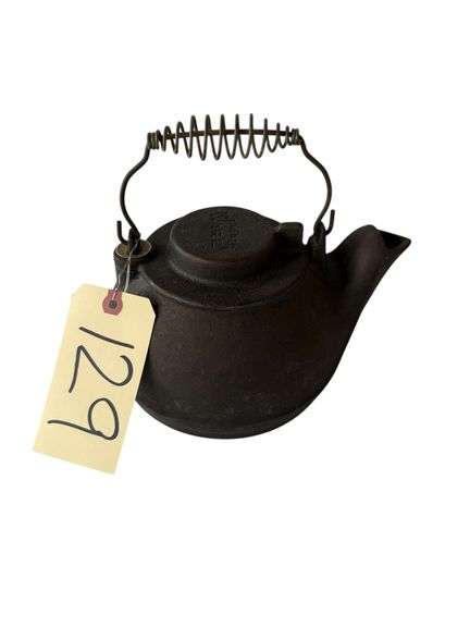 VINTAGE WAGNER WARE CAST IRON TEA KETTLE image