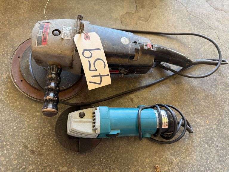 CRAFTSMAN TWO SPEED SANDER AND UNMARKED ANGLE GRINDER, BOTH ELECTRIC image