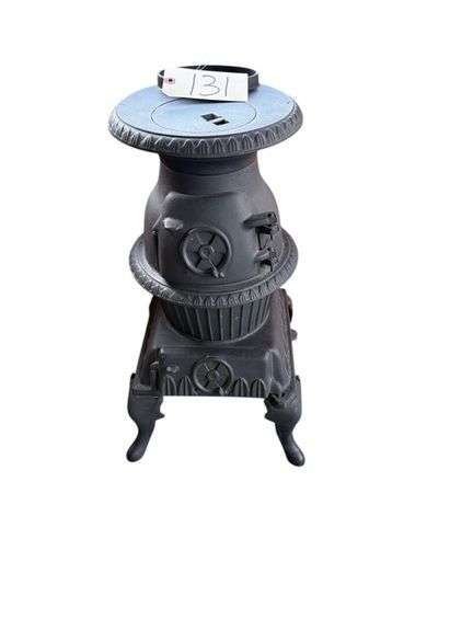 VINTAGE CAST IRON POTBELLY STOVE image