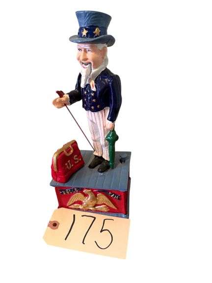 CAST IRON MECHANICAL UNCLE SAM BANK image