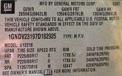 2007 SILVER CHEVROLET UPLANDER LT - HAS KEY - HAS TENNESSEE TITLE. VIN: 1GNDV23197D182925