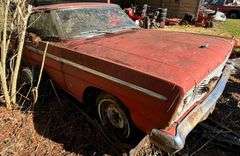 FORD FAIRLANE 500, ENGINE BLOCK ONLY, HAS TENNESSEE TITLE.  ON TRAILER