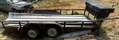 TANDEM AXLE TRAILER - APPROX. 13’8” X 6’4” W/ TUFF-BOX