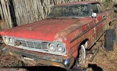 FORD FAIRLANE 500, ENGINE BLOCK ONLY, HAS TENNESSEE TITLE.  ON TRAILER