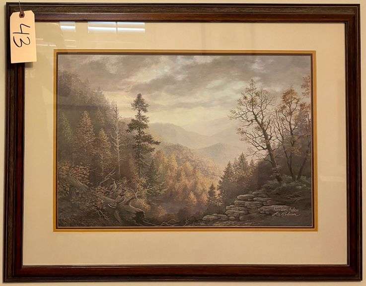 "SMOKIES AGLOW" BY LEE ROBERSON FRAMED AND MATTED PRINT - APPROX. 15.5” X 23.5” image