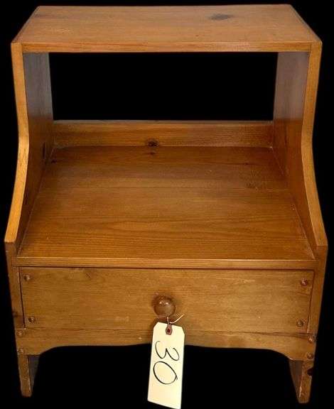 WOODEN 2-TIER SIDE TABLE W/ 1 DRAWER image