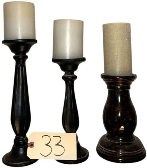 3 ORNATE CANDLEHOLDERS image