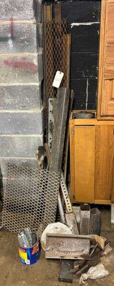 LOT OF ASSORTED SCRAP METAL AND STEEL STOCK - ALL SCRAP METAL IN GARAGE