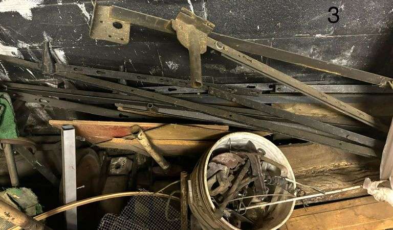 LOT OF ASSORTED SCRAP METAL AND STEEL STOCK - ALL SCRAP METAL IN GARAGE
