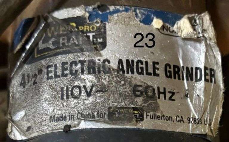 TWO ELECTRIC ANGLE GRINDERS: POWER PRO 4½" MODEL (110V, 60HZ) AND 1 OTHER