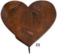 HEART-SHAPED WOODEN 3 LEG SIDE TABLE