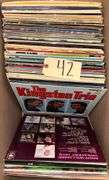 APPROXIMATELY 120 VINYL RECORDS TO INCLUDE ELVIS PRESLEY, JOHNNY CASH, FRANK SINATRA, JOHNNY MATHIS, TANYA TUCKER, RONNIE MILSAP, LYNN ANDERSON, ARETHA FRANKLIN, CONWAY TWITTY, DIANA ROSS AND THE SUPREMES, MERLE HAGGARD, KENNY RODGERS, DOTTIE WEST, NEIL DIAMOND, LEE GREENWOOD, PATSY CLINE, LORETTA LYNN, CHARLEY PRIDE, WAYLON JENNINGS, AND MANY MORE!