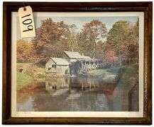 UNITED STATES SCENERY PHOTOGRAPHS: MABRY MILL BLUE RIDGE PARKWAY 1979, M. WOODBRIDGE WILLIAMS WITH WOODEN FRAME, CRAGGY GARDENS ON THE BLUE RIDGE PARKWAY 1979, EASTERN NATIONAL PARK AND MONUMENT ASSOCIATION WITH WOODEN FRAME, THREE SMOKY MOUNTAIN PRINTS, GRAND CANYON NATIONAL PARK PRINT
