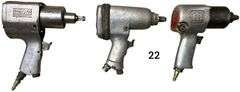 THREE PNEUMATIC IMPACT WRENCHES: CAMPBELL HAUSFELD PROFESSIONAL PL1602 1/2" DRIVE, INGERSOLL RAND 231 IMPACTOOL, AND 1 OTHER