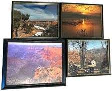 UNITED STATES SCENERY PHOTOGRAPHS: MABRY MILL BLUE RIDGE PARKWAY 1979, M. WOODBRIDGE WILLIAMS WITH WOODEN FRAME, CRAGGY GARDENS ON THE BLUE RIDGE PARKWAY 1979, EASTERN NATIONAL PARK AND MONUMENT ASSOCIATION WITH WOODEN FRAME, THREE SMOKY MOUNTAIN PRINTS, GRAND CANYON NATIONAL PARK PRINT