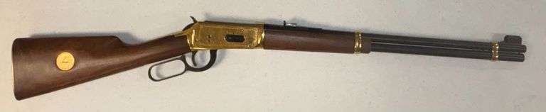 WINCHESTER MODEL 94, .30-30 WIN, 1869-1969 “GOLD SPIKE COMMEMORATIVE”, “OCEANS UNITED BY RAIL”, GOLD COLOR RECEIVER, TRIGGER, AND BANDS, WALNUT STOCK, 19-3/4” BARREL TO RECEIVER, APPROXIMATELY 37-3/4” OVERALL image