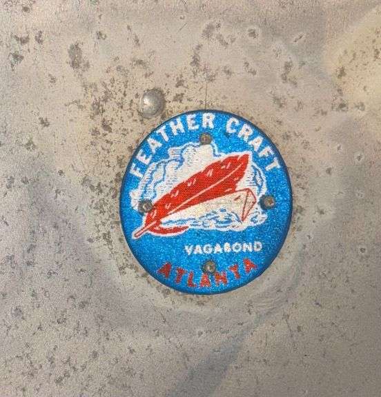 VINTAGE 14' ALUMINUM FEATHER CRAFT VAGABOND ATLANTA, GA SPEED BOAT ON GATOR BOAT TRAILER W/ EVINRUDE LARK 40HP MOTOR