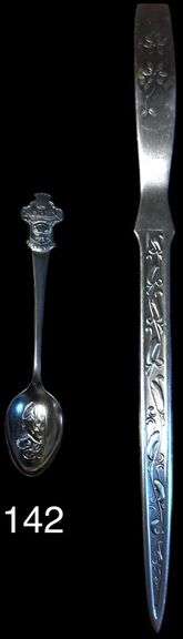 COLLECTIBLE ROLEX BUCHERER SWITZERLAND SUGAR SPOON, VINTAGE STAINLESS STEEL LETTER OPENER