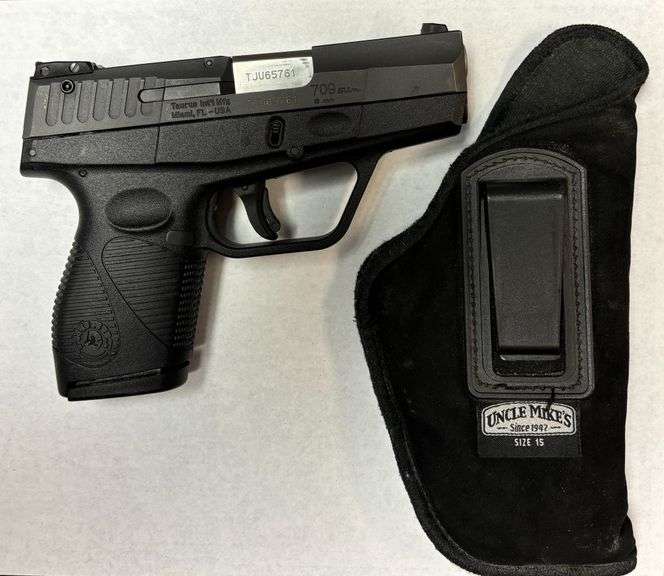 TAURUS PT 709 9MM SEMI-AUTOMATIC PISTOL AND MAGAZINE, WITH FABRIC HOLSTER, TJU65761 image
