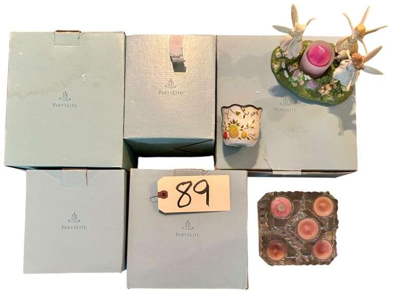 8 ASSORTED PARTY LITE CANDLEHOLDERS image