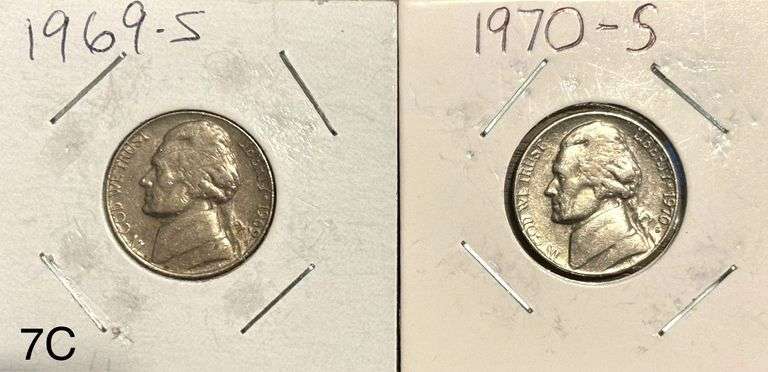 2 JEFFERSON NICKELS: 1969-S, 1970-S image