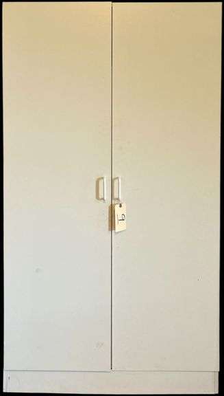 2-DOOR STORAGE CABINET W/ CONTENTS AS-PICTURED (SEE SECONDARY PHOTO)