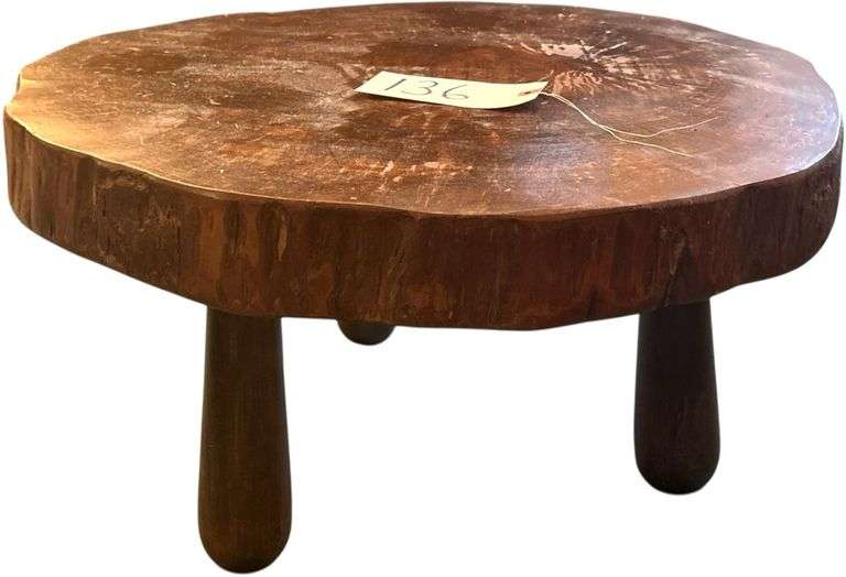 TREE TRUNK ART COFFEE TABLE/PLANT STAND image