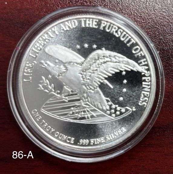 1 TROY OZ .999 FINE SILVER COIN, “CHRYSLER HONORS THE BILL OF RIGHTS 1791–1991”, IN ORIGINAL BOX image