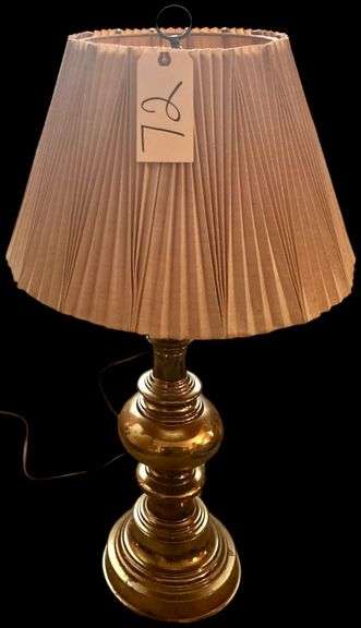 BRASS BASE ELECTRIC LAMP (UNTESTED) image