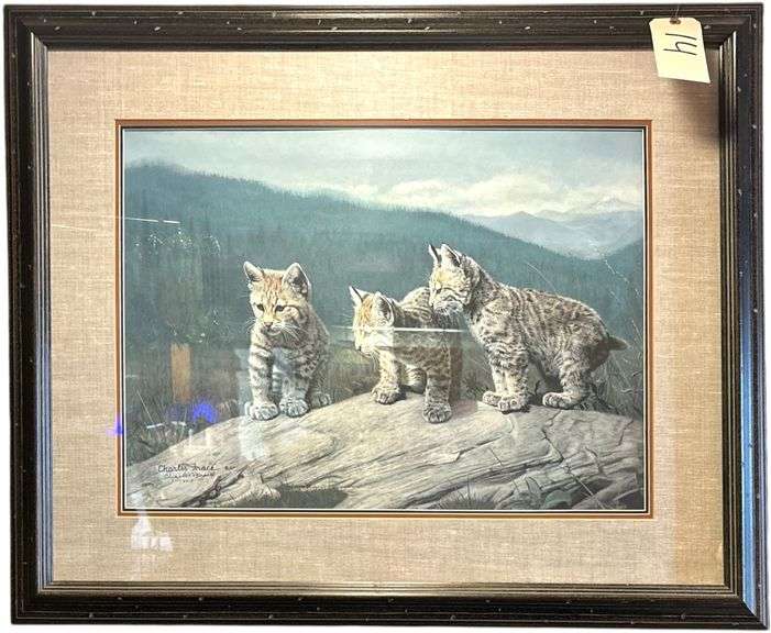 “THREE OF A KIND” FRAMED AND MATTED PRINT SIGNED BY CHARLES FRACÉ #2130/3950 - APPROX. 18.5" X 25.25" VIEWING AREA image