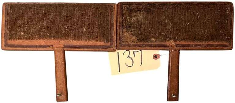 2 ANTIQUE WOOL/COTTON CARDING COMBS image