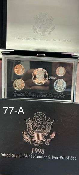 1998 U.S. MINT PREMIER SILVER PROOF SET, ORIGINAL CASE AND BOX, HAS COA image