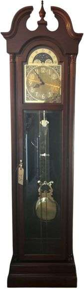 RIDGEWAY USA 1991 GRANDFATHER CLOCK W/ 3 WEIGHTS (UNTESTED) - APPROX. 7’ TALL image