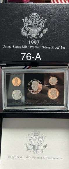 1997 U.S. MINT PREMIER SILVER PROOF SET WITH COA - IN ORIGINAL CONTAINER AND BOX image