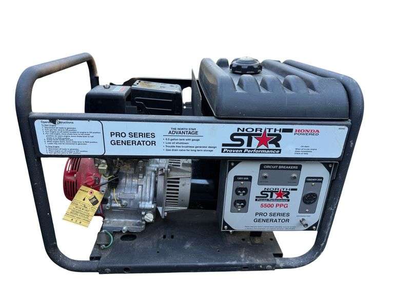 NORTHERN STAR 5500 PRO SERIES GENERATOR WITH 9 HP HONDA ENGINE AND 6.5 GALLON GAS TANK