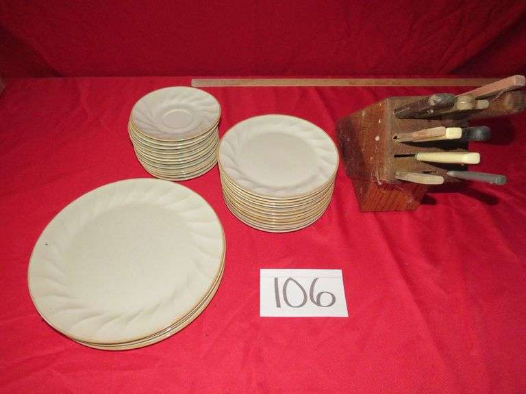 Plates and Knife Block