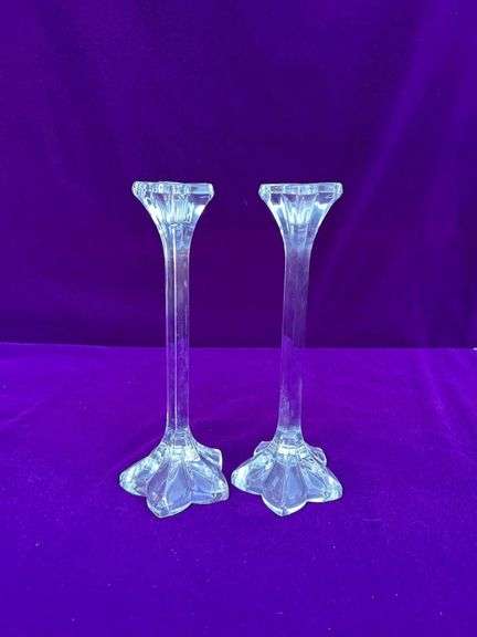 Pair of Mikasa Petals Crystal Candlesticks image