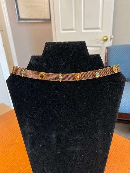 14in Rare 1960s Goldette Victorian Revival Mesh Choker image