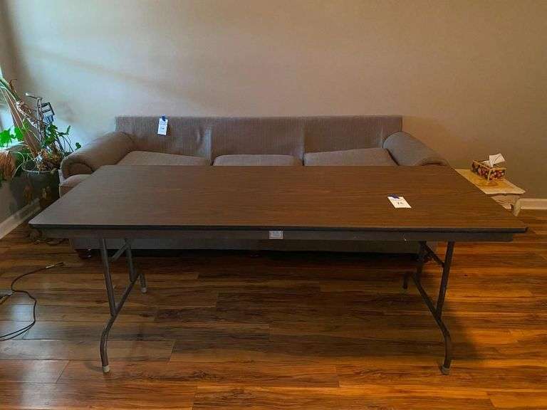 Folding Table with Brown Laminate Top