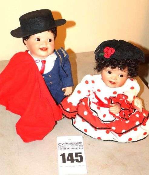 2 Ashton Drake Porcelain "World of Love " Collection by Yolanda Bello 1993 - Miguel" signed and numbered 1927FA & "Rosa" signed and numbered 2073FB image