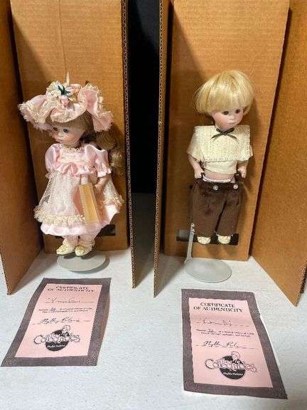 The Collectables by Phyllis Parkins Porcelain Dolls - Tiny Treasures Series - Victorian Girl, Victorian Boy, Justin Spring